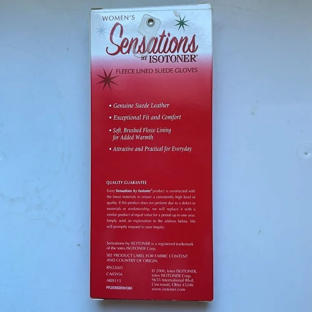 New‎ in box Sensations by Isotoner black fleece lined X-large gloves